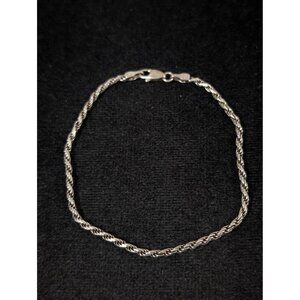 Sterling Silver 925 Twist Chain Bracelet Classic 7 inch 3.35g